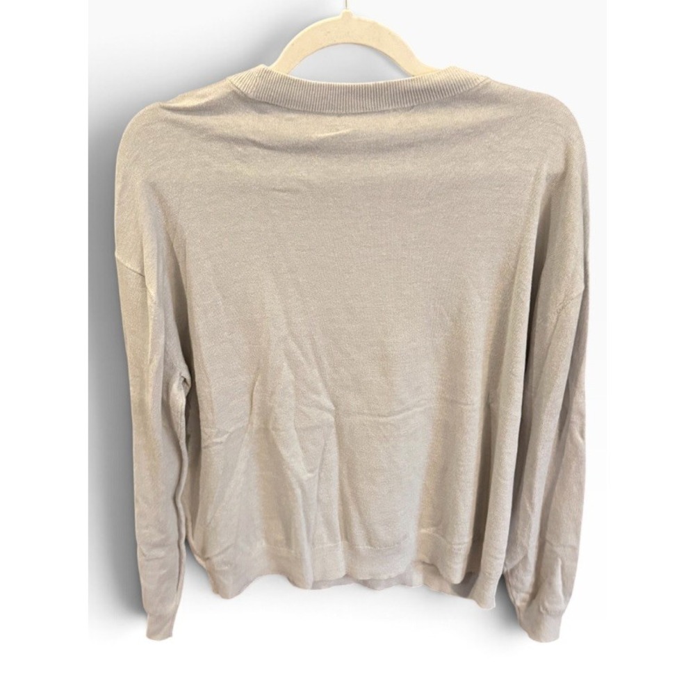 Vineyard Vines Patch Pocket Sweater Medium Light Heather Gray Oversized Shimmer